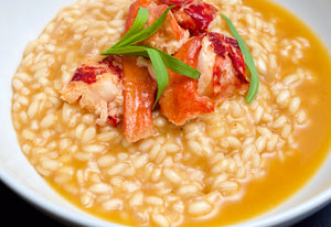 Lobster, Shrimp and Langoustine Risotto.  One main course or two starters £16.00